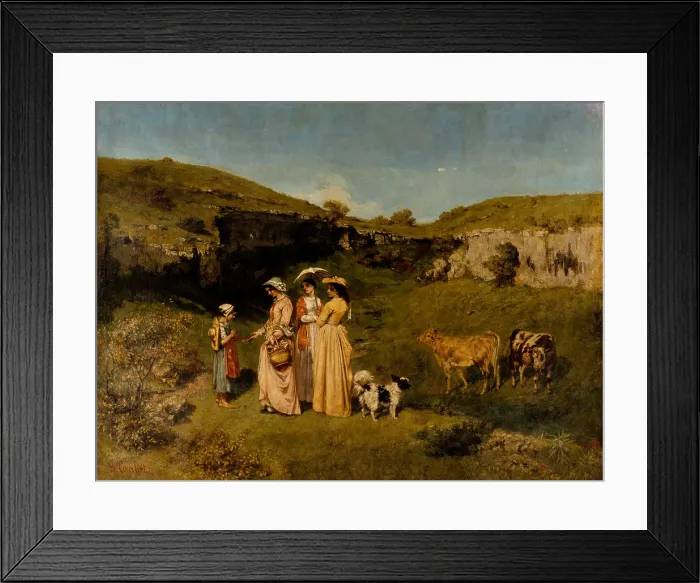 Framed Print : YOUNG LADIES OF THE VILLAGE, by Gustave Courbet, 1851-52, French painting, oil on canvas Framed Print : YOUNG LADIES OF THE VILLAGE, by Gustave Courbet, 1851-52, French painting, oil on canvas