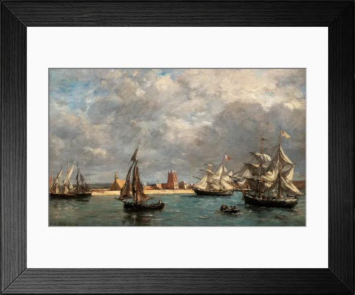 Framed Print : Camaret Dock, by Eugne Boudin, 1872, 19th Century, oil on canvas - France, Paris, Muse d'Orsay. Whole artwork view Framed Print : Camaret Dock, by Eugne Boudin, 1872, 19th Century, oil on canvas - France, Paris, Muse d'Orsay. Whole artwork view