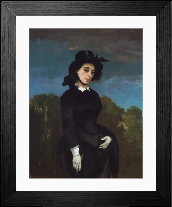 Framed Print : WOMAN IN A RIDING HABIT, by Gustave Courbet, 1856, French painting, oil on canvas Framed Print : WOMAN IN A RIDING HABIT, by Gustave Courbet, 1856, French painting, oil on canvas