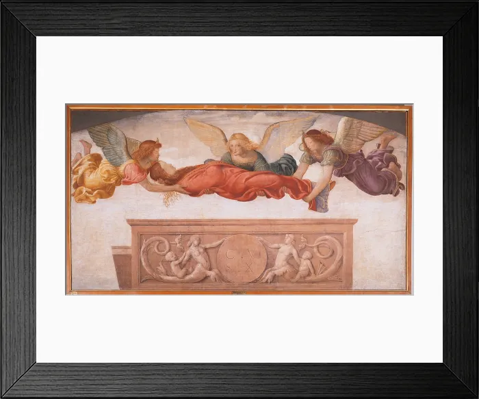 Framed Print : The burial of St Catherine, by Bernardino Luini, 1521 - 1523, 16th Century, fresco transferred to panel, cm 123 x 128 - Italy, Lombardy, Milan, Brera Art Gallery