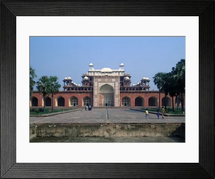 Framed Print : Tomb of Akbar, by Moghul craftsmen, 1605-1613, 17th Century, sandstone, marble and inlaid work - Whole artwork view Framed Print : Tomb of Akbar, by Moghul craftsmen, 1605-1613, 17th Century, sandstone, marble and inlaid work - Whole artwork view