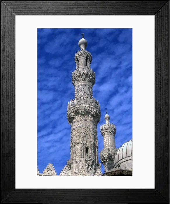 Framed Print : Minaret of Qaytbay at al-Azhar Mosque, by Mamluk craftsmen, from 1469, 15th century, carved sandstone - Whole artwork view