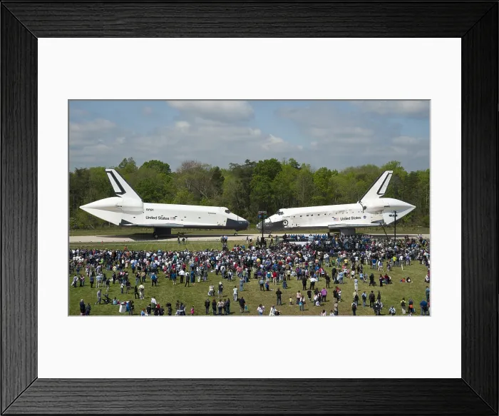 Framed Print : Space shuttles Enterprise(left) and Discovery nose-to-nose
