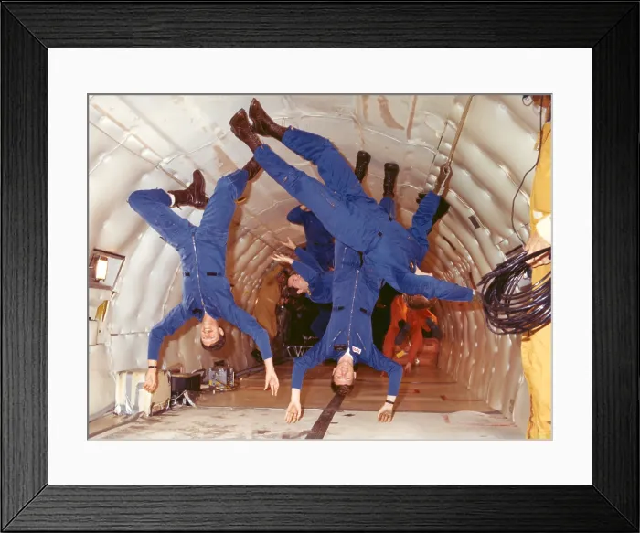 Framed Print : Space shuttle astronauts in zero gravity training. L-R: Richard Covey, Steven Nagal, and George Nelson Framed Print : Space shuttle astronauts in zero gravity training. L-R: Richard Covey, Steven Nagal, and George Nelson