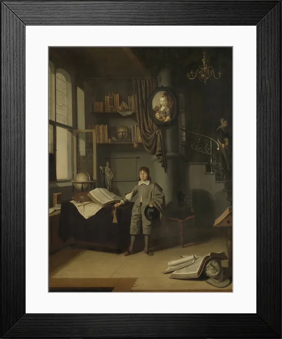 Framed Print : Young Man in a Study, by Adriaen van Gaesbeeck, 1640-50, Dutch painting, oil on panel Framed Print : Young Man in a Study, by Adriaen van Gaesbeeck, 1640-50, Dutch painting, oil on panel