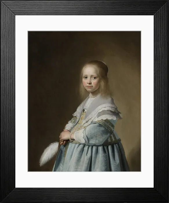 Framed Print : Girl Dressed in Blue, by Johannes Cornelisz. Verspronck, 1641 Dutch painting, oil on canvas