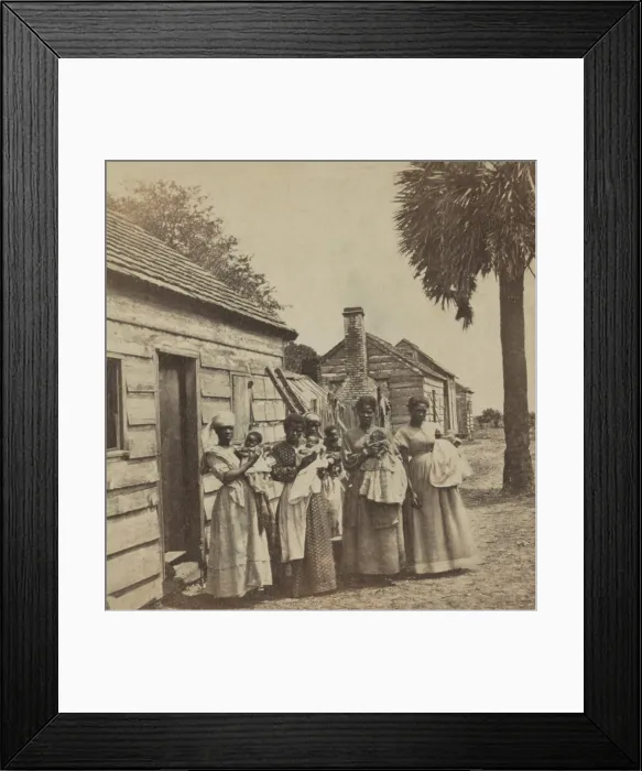 Framed Print : Previously enslaved African American women hold their babies on the Fripp plantation, Saint Helena Island, SC, 1863-1866 Framed Print : Previously enslaved African American women hold their babies on the Fripp plantation, Saint Helena Island, SC, 1863-1866