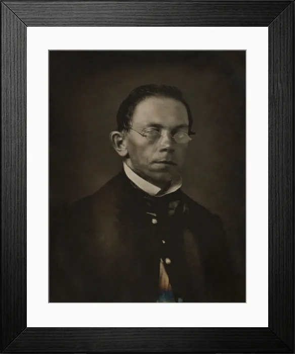 Framed Print : African American minister wearing spectacles in a daguerreotype from the 1850s Framed Print : African American minister wearing spectacles in a daguerreotype from the 1850s