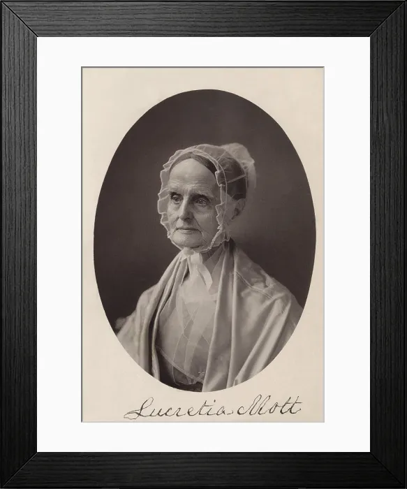 Framed Print : Lucretia Coffin Mott, Quaker minister, abolitionist, womens rights activist, from the 1820s until her death at 87 in 1880. Photo by Frederick Gutekunst, c. 1870 (BSLOC_2018_5_50)