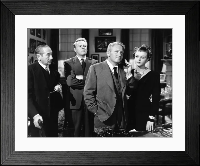 Framed Print : STATE OF THE UNION, from left, Adolphe Menjou, Van Johnson, Spencer Tracy, Angela Lansbury, 1948