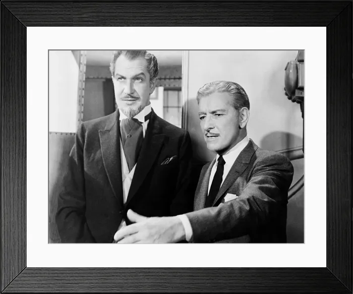Framed Print : THE STORY OF MANKIND, from left, Vincent Price, Ronald Colman, 1957