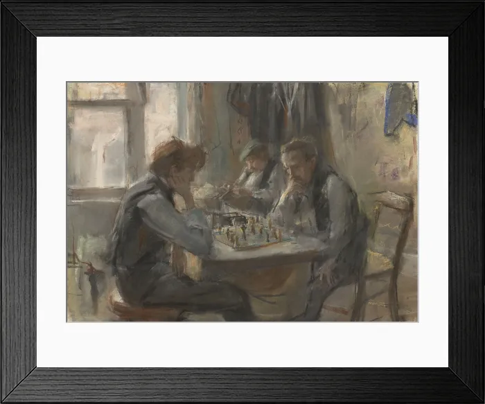 Framed Print : The Chess Players, by Isaac Israels, 1875-1922, Dutch art, colored chalk drawing on paper (BSLOC_2016_2_99)