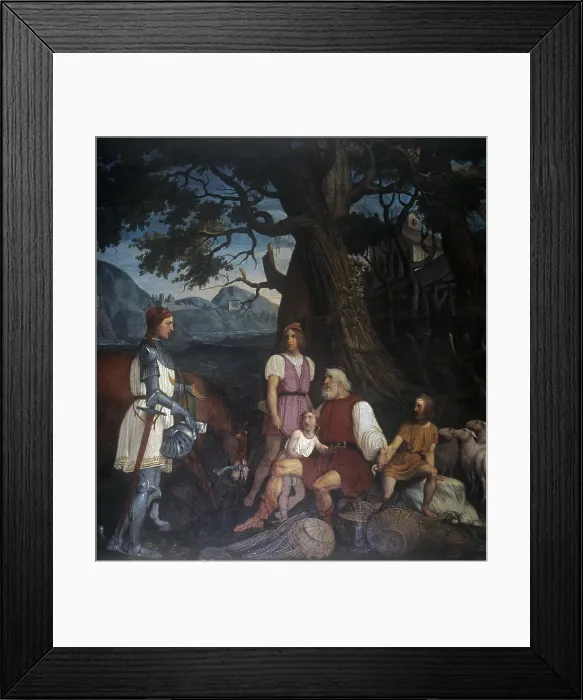 Framed Print : Erminia Finds the Old Shephard, by Giovanni Demin, 1823, 19th Century, fresco - Italy, Veneto, Padua, Gaudio Little Palace. Whole artwork view