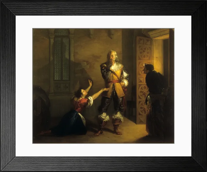 Framed Print : Lucia Kneeling in front of the Innominato, by Michelangelo Grigoletti, 1829, 19th Century, oil on canvas - Private collection. Whole artwork view Framed Print : Lucia Kneeling in front of the Innominato, by Michelangelo Grigoletti, 1829, 19th Century, oil on canvas - Private collection. Whole artwork view