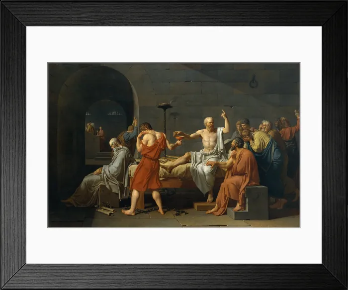 Framed Print : THE DEATH OF SOCRATES, by Jacques Louis David, 1787, French Neoclassical painting, oil on canvas