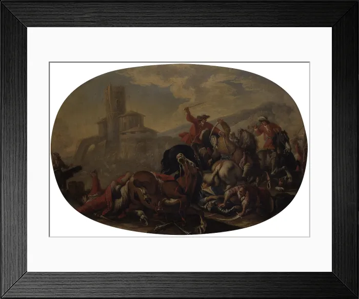 Framed Print : Battle Between Christian Knights and Turks Horsemen, by Unknown Artist from Northern Italy, begin of the 18th Century, oil on canvas - Italy, Lombardy, Milan, Castello Sforzesco Framed Print : Battle Between Christian Knights and Turks Horsemen, by Unknown Artist from Northern Italy, begin of the 18th Century, oil on canvas - Italy, Lombardy, Milan, Castello Sforzesco