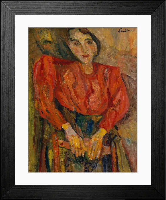 Framed Print : Woman in Red Blouse, by Chaim Soutine, 1919, Russian French Expressionist painting, oil on canvas Framed Print : Woman in Red Blouse, by Chaim Soutine, 1919, Russian French Expressionist painting, oil on canvas