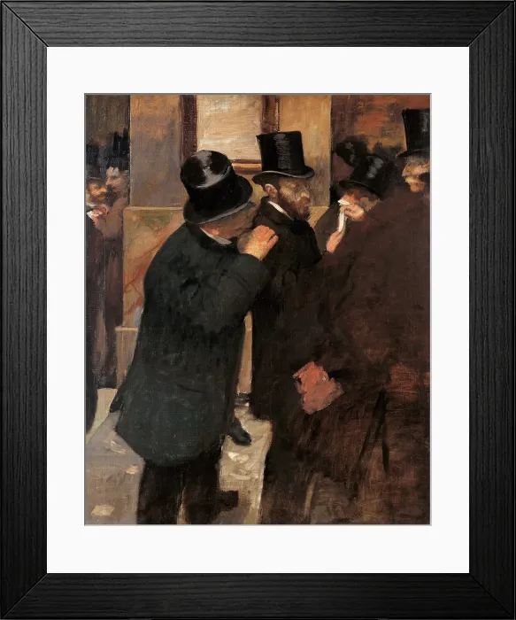 Framed Print : Portraits at the Stock Exchange, by Edgar Degas, 1878 - 1879, 19th Century, oil on canvas, 100 x 82 cm - France, Paris, Muse d'Orsay. Whole artwork view