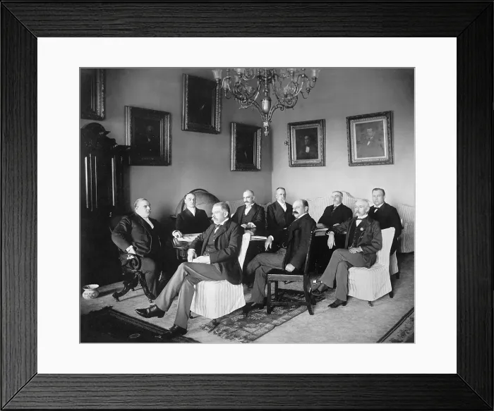Framed Print : President Grover Cleveland and his cabinet, 1895-96