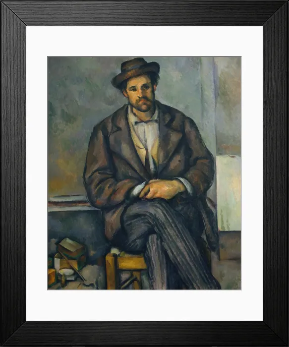 Framed Print : Seated Peasant, by Paul Cezanne, 1892-96, French Post-Impressionist painting, oil on canvas