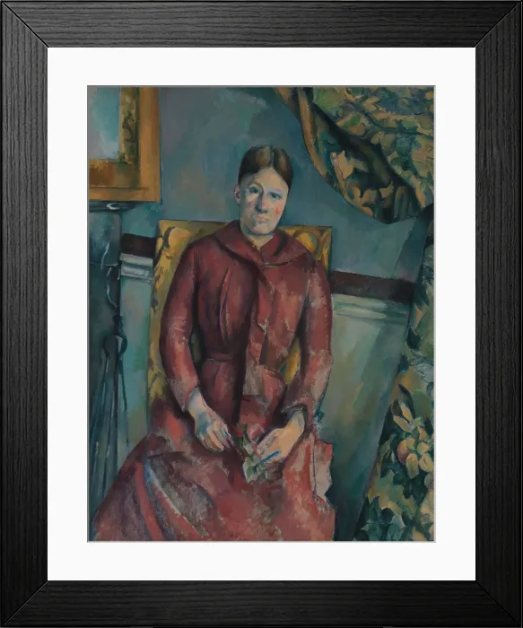 Framed Print : Madame Cezanne, by Paul Cezanne, 1888-90, French Post-Impressionist painting, oil on canvas
