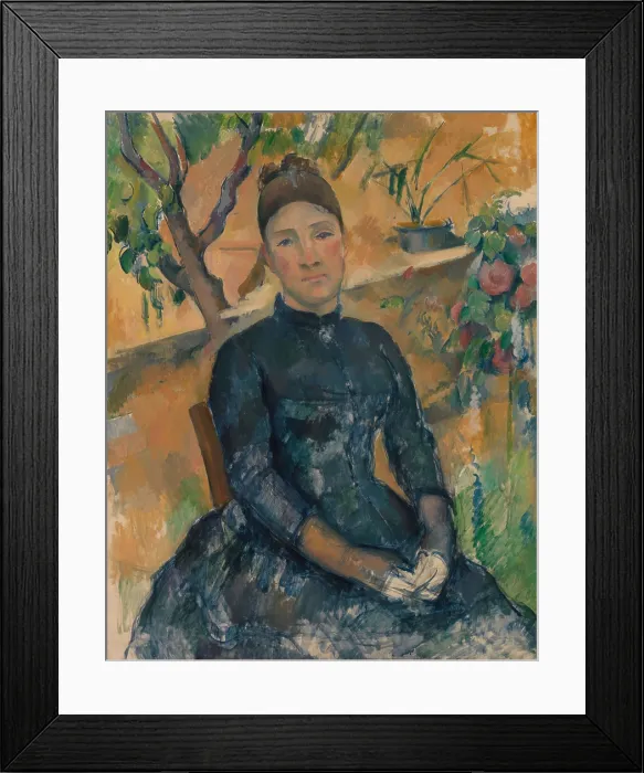 Framed Print : Madame Cezanne, by Paul Cezanne, 1891, French Post-Impressionist painting, oil on canvas Framed Print : Madame Cezanne, by Paul Cezanne, 1891, French Post-Impressionist painting, oil on canvas