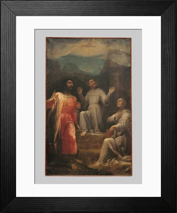Framed Print : Saints Bartholomew, Bernardine and Francis of Assisi, by Giovanni Paolo Lomazzo, 16th Century, - Italy, Lombardy, Milan, San Barnaba church. All Framed Print : Saints Bartholomew, Bernardine and Francis of Assisi, by Giovanni Paolo Lomazzo, 16th Century, - Italy, Lombardy, Milan, San Barnaba church. All