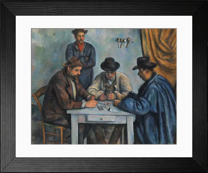Framed Print : The Card Players, by Paul Cezanne, 1890-92, French Post-Impressionist painting, oil on canvas