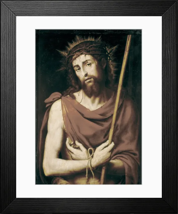 Framed Print : JUANES, Juan de (1523-1579). Ecce Homo. ca. 1565-1575. Renaissance art. Oil on wood. SPAIN. Valencia. San Pio V Fine Arts Museum. - P Framed Print : JUANES, Juan de (1523-1579). Ecce Homo. ca. 1565-1575. Renaissance art. Oil on wood. SPAIN. Valencia. San Pio V Fine Arts Museum. - P
