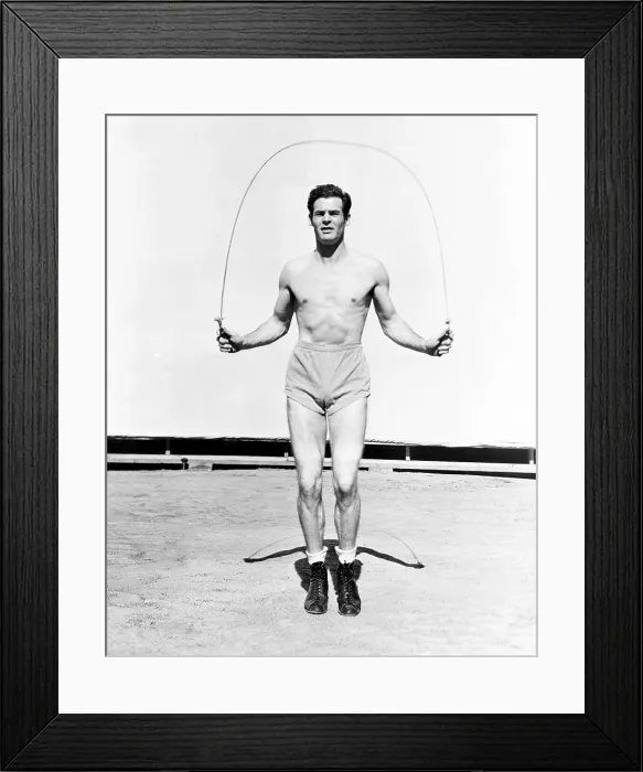 Framed Print : GOLDEN GLOVES, Robert Ryan, in training on the Paramount lot, 1940