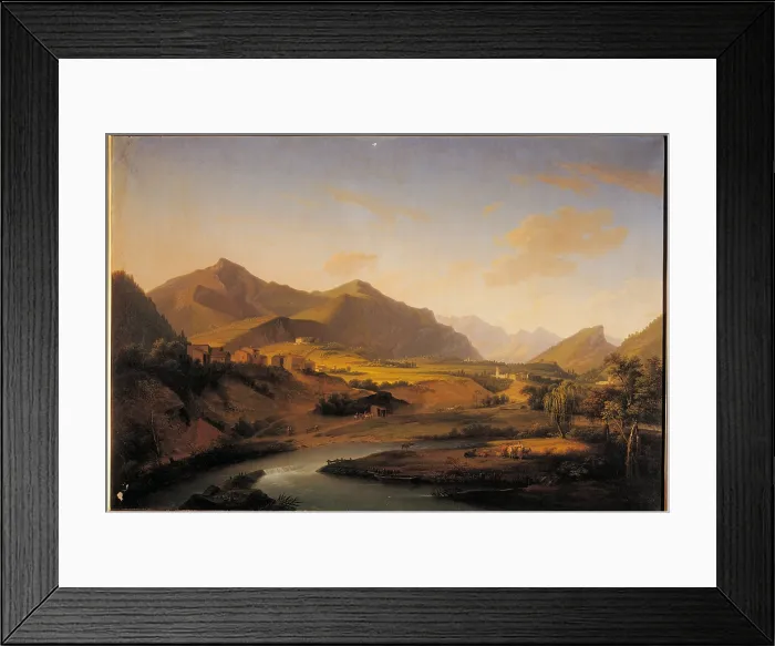 Framed Print : View of the Oglio River and the Mountains of Bergamo and Brescia Region, by Marco Gozzi, 19th Century, oil on canvas, cm 78 x 115 - Italy, Lombardy, Milan, Brera Art Gallery. All Framed Print : View of the Oglio River and the Mountains of Bergamo and Brescia Region, by Marco Gozzi, 19th Century, oil on canvas, cm 78 x 115 - Italy, Lombardy, Milan, Brera Art Gallery. All