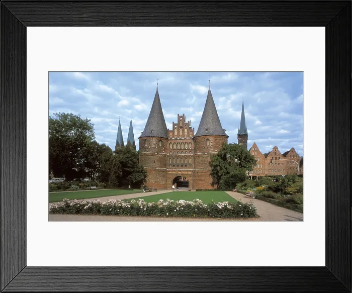 Framed Print : GERMANY. SCHLESWIG-HOLSTEIN. LUbeck. Holstentor (1464-1478), brick gothic city gate, by master builder Heinrich Helmested