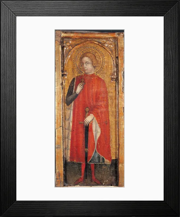 Framed Print : St Julian, by Giovanni di Pietro da Pisa, 1400 - 1450 about, 15th Century, tempera on panel, cm 39 x 15 - Italy, Lombardy, Milan, Brera Art Gallery. All