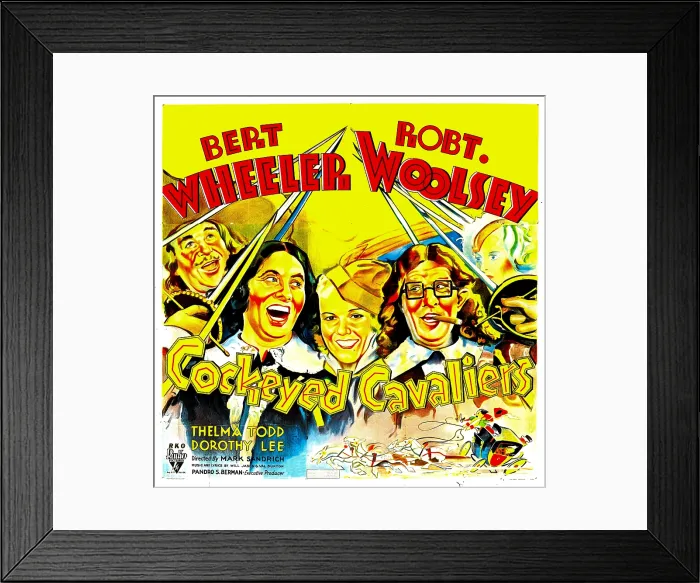 Framed Print : COCKEYED CAVALIERS, from left: Bert Wheeler, Thelma Todd, Robert Woolsey, 1934