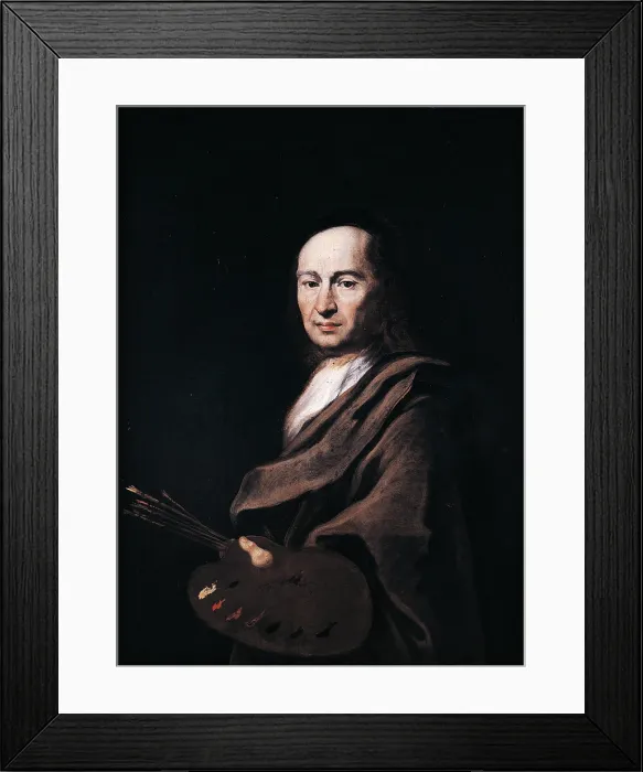 Framed Print : Self portrait, by Andrea Porta, 1710, 18th Century, oil on canvas, cm 96 x 70 - Italy, Lombardy, Milan, Brera Art Gallery. All