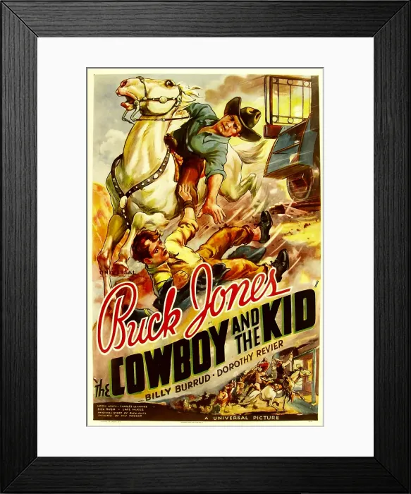 Framed Print : THE COWBOY AND THE KID, from top, Buck Jones, Bill Burrud, 1936
