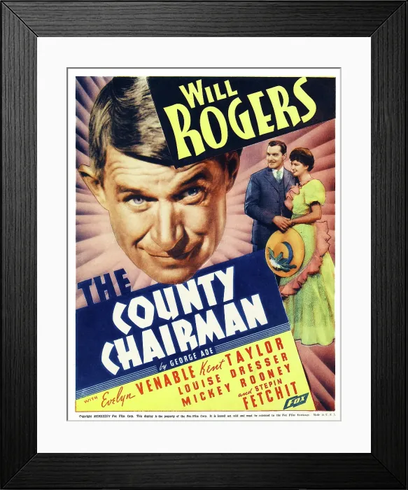 Framed Print : THE COUNTY CHAIRMAN, US poster art, from left: Will Rogers, Kent Taylor, Evelyn Venable, 1935, TM and copyright 20th Century-Fox Film Corp