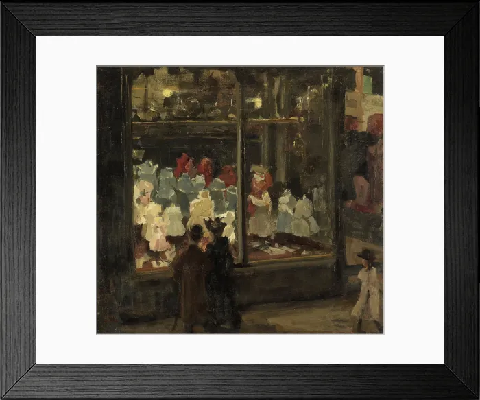 Framed Print : Shop Window, by Isaac Israels, 1894, Dutch painting, oil on canvas
