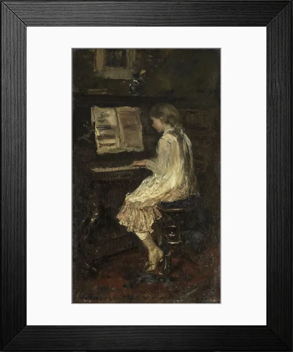 Framed Print : Girl at the Piano, by Jacob Maris, c. 1879, Dutch painting, oil on canvas. (BSLOC_2016_1_58) Framed Print : Girl at the Piano, by Jacob Maris, c. 1879, Dutch painting, oil on canvas. (BSLOC_2016_1_58)