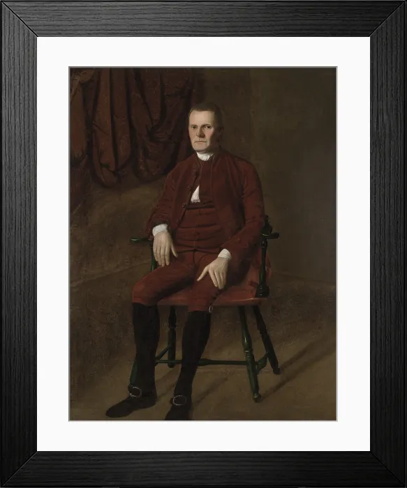 Framed Print : Roger Sherman, by Ralph Earl, 1775, American painting, oil on canvas. The self-educated Sherman was trained to be a cobbler by his father