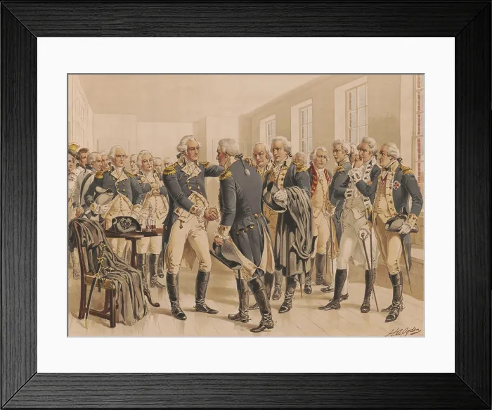 Framed Print : American Revolution. George Washington taking leave of the officers of his army at Fraunces Tavern in New York City, Dec. 4, 1783