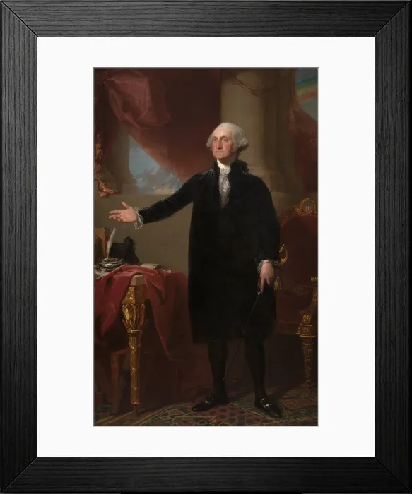 Framed Print : George Washington, the Lansdowne Portrait, by Gilbert Stuart, 1796, American painting, oil on canvas Framed Print : George Washington, the Lansdowne Portrait, by Gilbert Stuart, 1796, American painting, oil on canvas