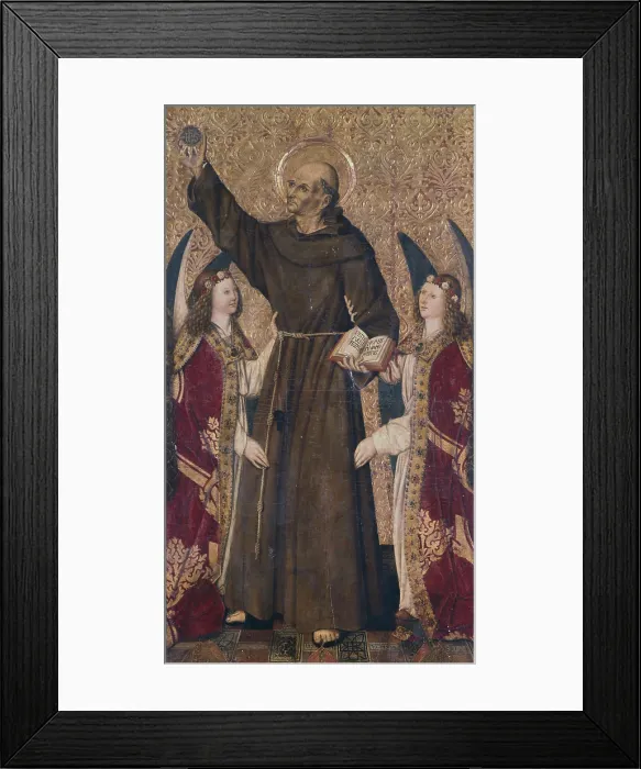 Framed Print : Altarpiece of San Bernardino, by Juan Figuera, 1455, 15th century, tempera on board, 399 x 250 cm - Italy, Sardinia, Cagliari, National Collection. Detail