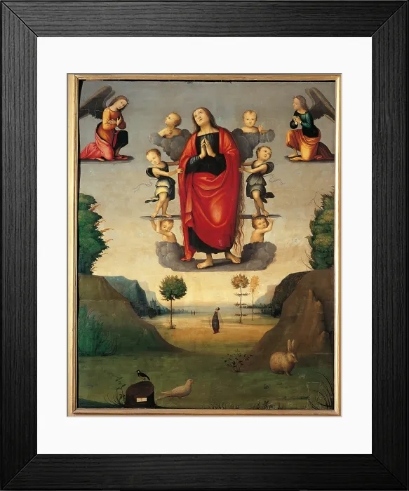 Framed Print : Assumption of Mary Magdalene, by Magdalene Master, 1400 - 1450 about, 15th Century, panel, - Italy, Emilia Romagna, Ferrara, Ferrara, National Art Gallery. All Framed Print : Assumption of Mary Magdalene, by Magdalene Master, 1400 - 1450 about, 15th Century, panel, - Italy, Emilia Romagna, Ferrara, Ferrara, National Art Gallery. All