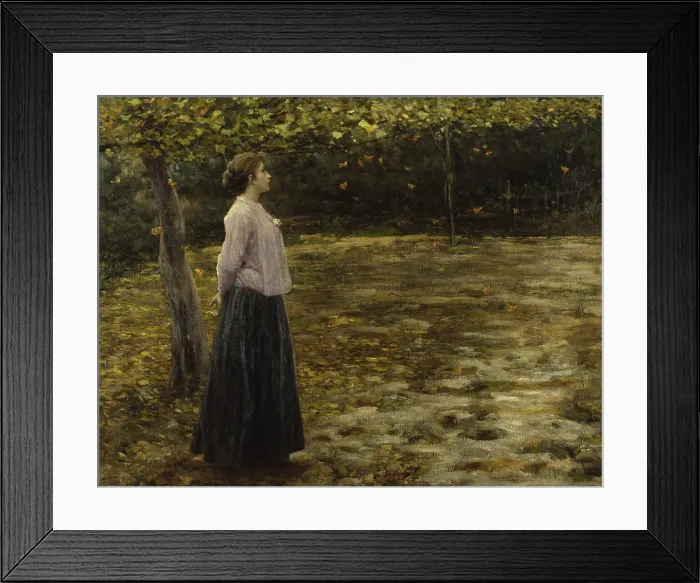 Framed Print : Falling Leaves (Foglie cadenti), by Cesare Laurenti, 1907, 20th Century, oil on canvas, 131 x 171 cm - Italy, Veneto, Venice, Venice Foundation. Whole artwork view