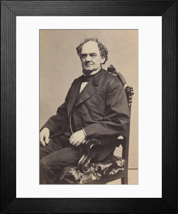 Framed Print : Phineas Taylor Barnum, American showman, 1860-64, in Charles D. Fredricks & Co. photo