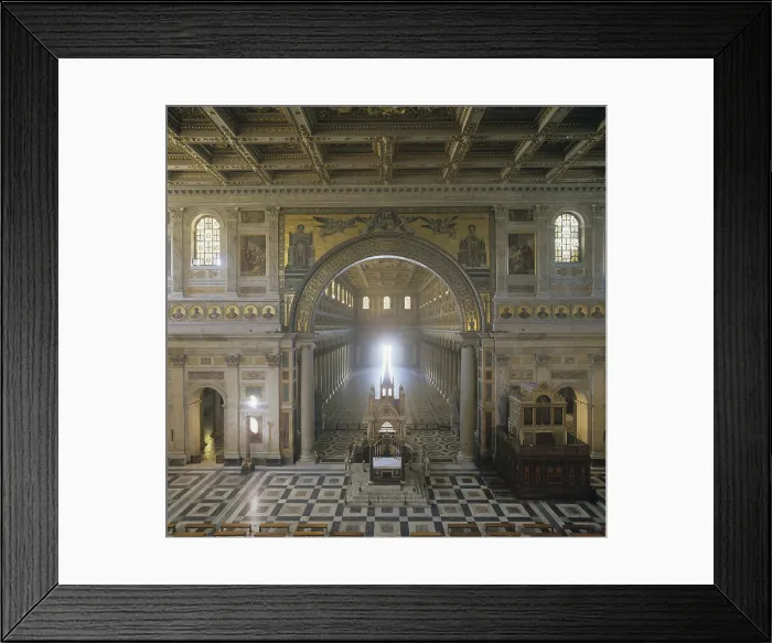 Framed Print : Basilica of Saint Paolo fuori le mura, by Pasquale Belli, 1825 - 1833, 19th Century, architecture - Italy, Lazio, Rome. Detail