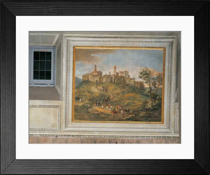 Framed Print : View of Tossignano, by Mons Leandro Christian Reder, fresco, - Italy, Lazio, Rome, Palazzo Spada, Feudi Room. (155557) Everett CollectionMondadori Portfolio**US SALES ONLY**