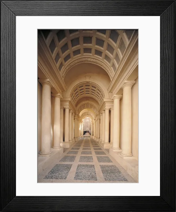Framed Print : Perspective, by Castelli Francesco known as Borromini, 17th Century, 1632 post, - Italy, Lazio, Rome, Palazzo Spada. (155560) Everett CollectionMondadori Portfolio**US SALES ONLY**
