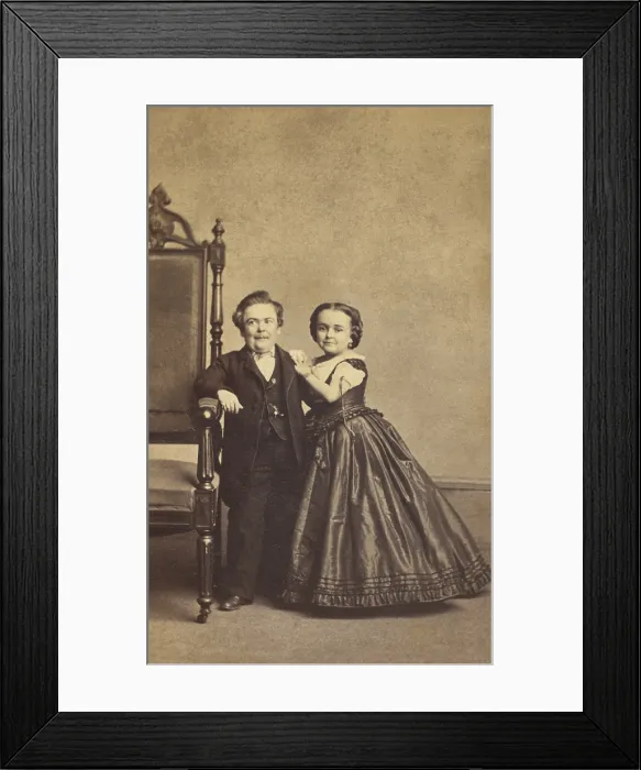 Framed Print : Charles Sherwood Stratton, aka Tom Thumb, and wife, Lavinia Warren, c. 1865. Photo by Charles DeForest Fredricks (BSLOC_2017_12_82)